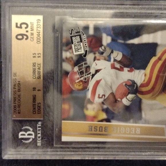 NFL-Reggie Bush#3 2006 press pass se.Beckett®9.5 gem mint w/subs graded slab. - Picture 2 of 6